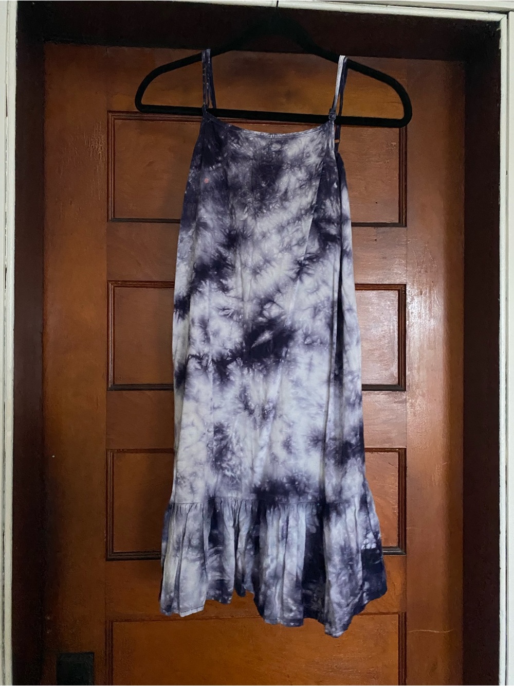 Cotton On Navy and White Tie-Dye Slip Midi Skirt